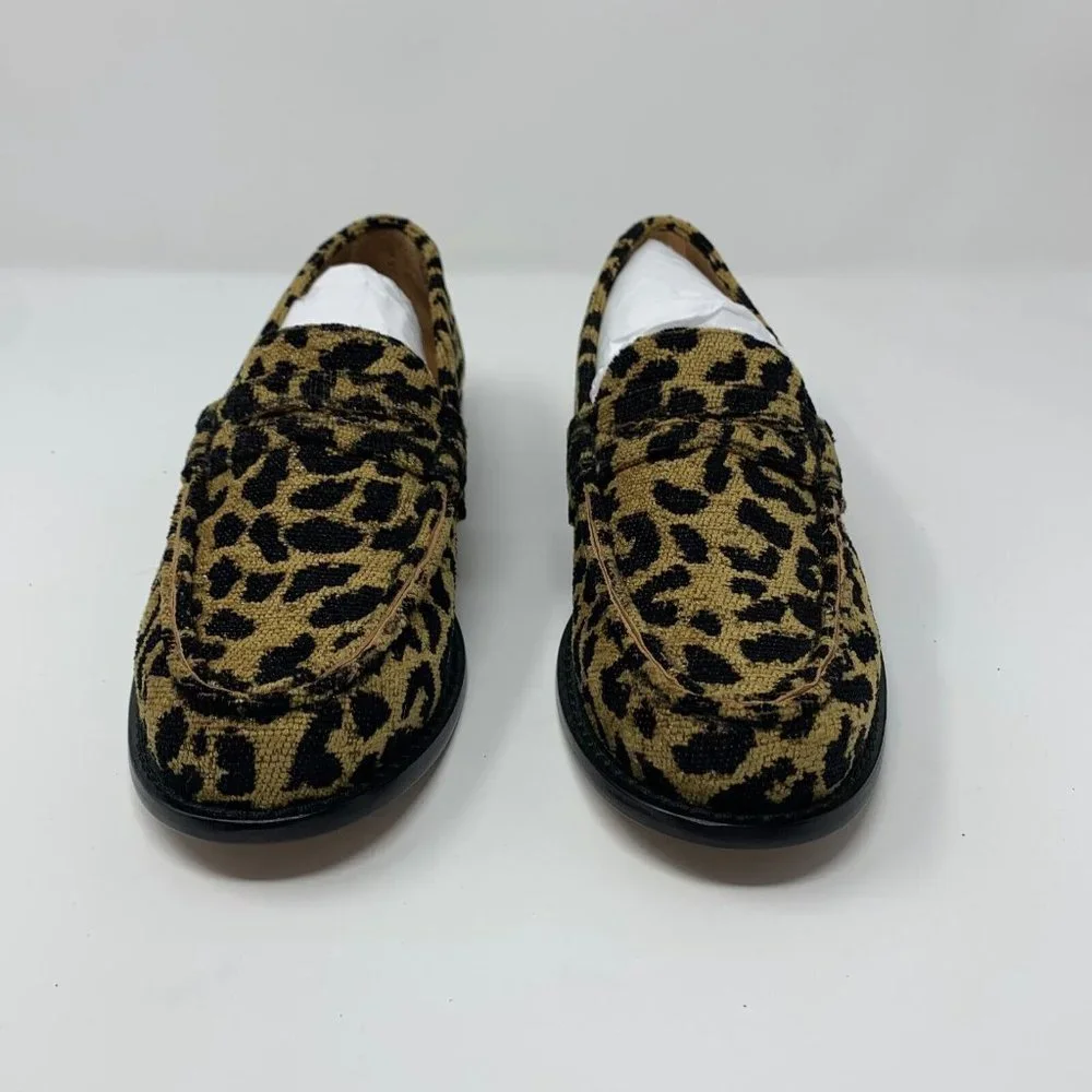 Re/Done 264-17W9LFR 90s Loafers Shoes Women's 38 Leopard‎ Tapestry Slip-on S0431